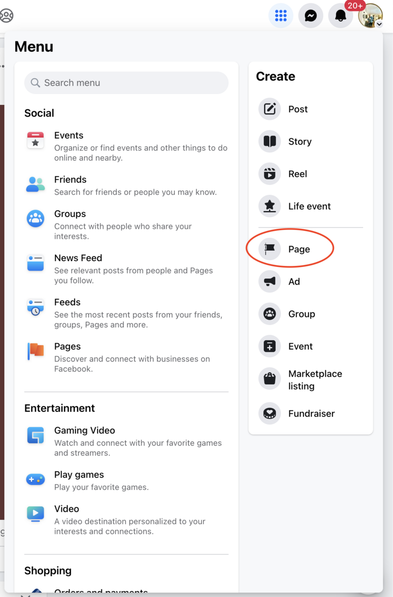Create Facebook Page Step 2