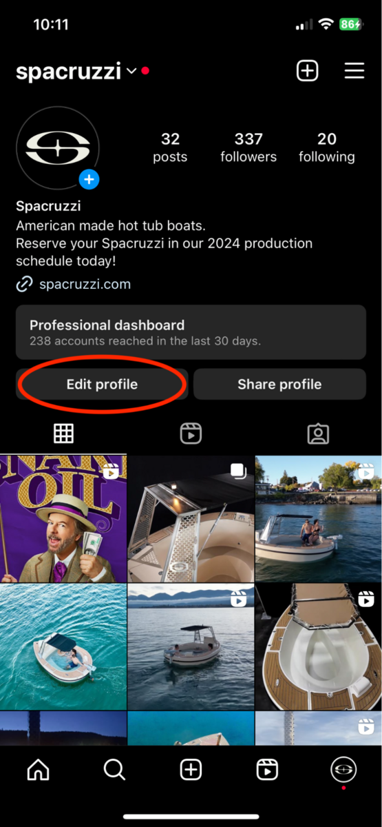 Edit Instagram Profile