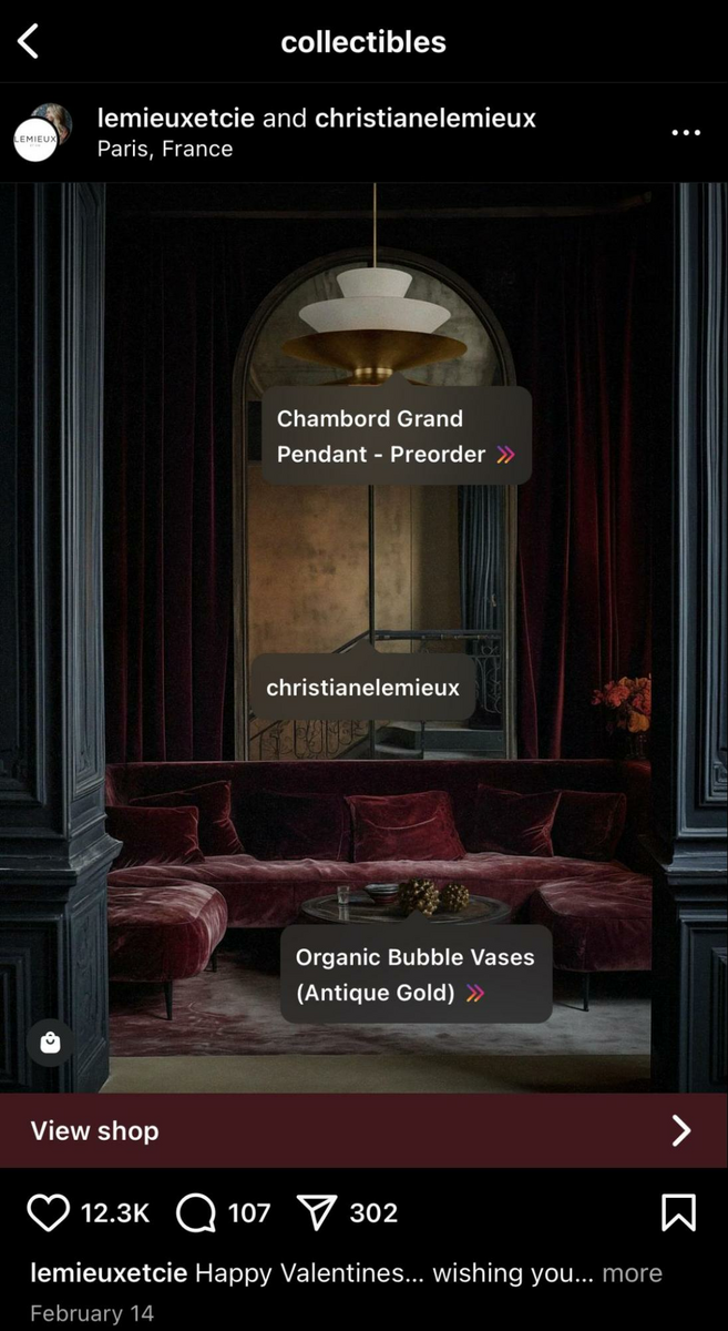 Home decor on Instagram Shopping